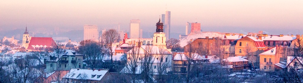 Vilnus winter morning view Vilnius